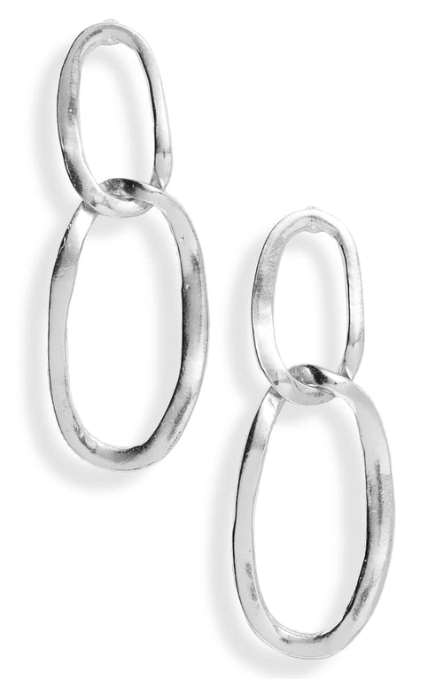 Oval link pendant earrings