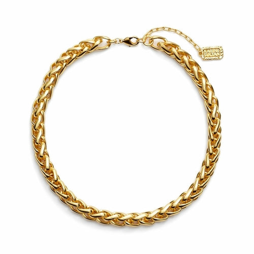 Braided link short chain necklace