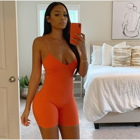 Sexy Jumpsuits Summer Sleeveless V-neck Bodycon Rompers