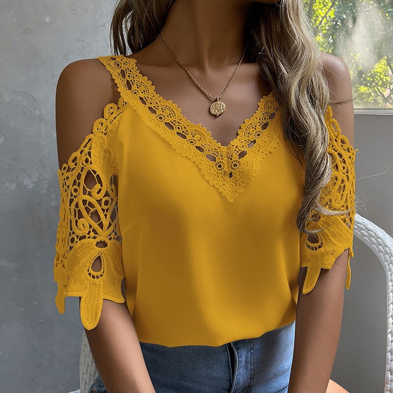 Off Shoulder Lace Blouse