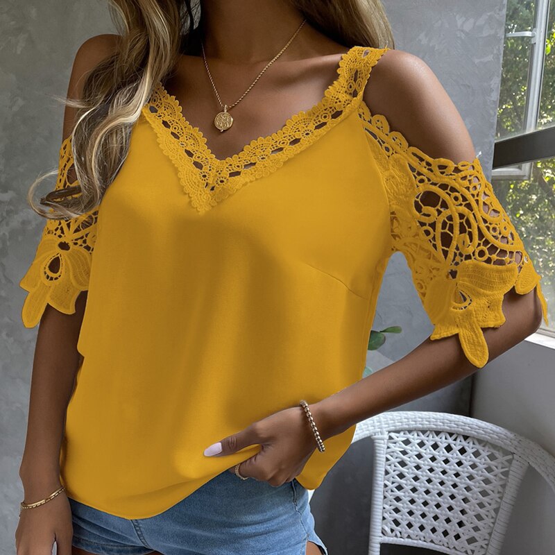 Off Shoulder Lace Blouse