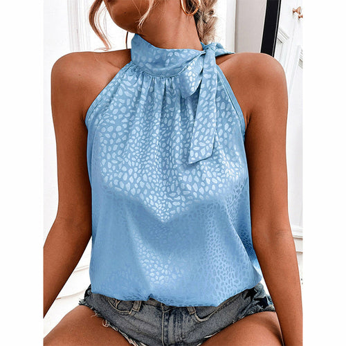 Halter Lacing Chiffon Blouses