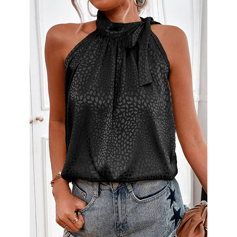 Halter Lacing Chiffon Blouses