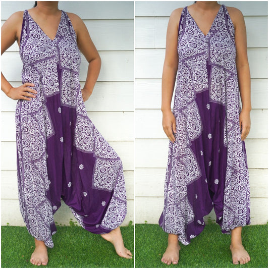 Purple Lotus Hippie Jumpsuits, Boho Rompers, Festival Clothing