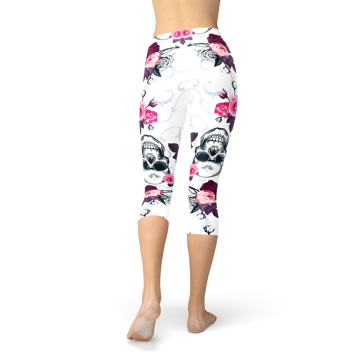 Womens Day Of The Dead Capri Leggings