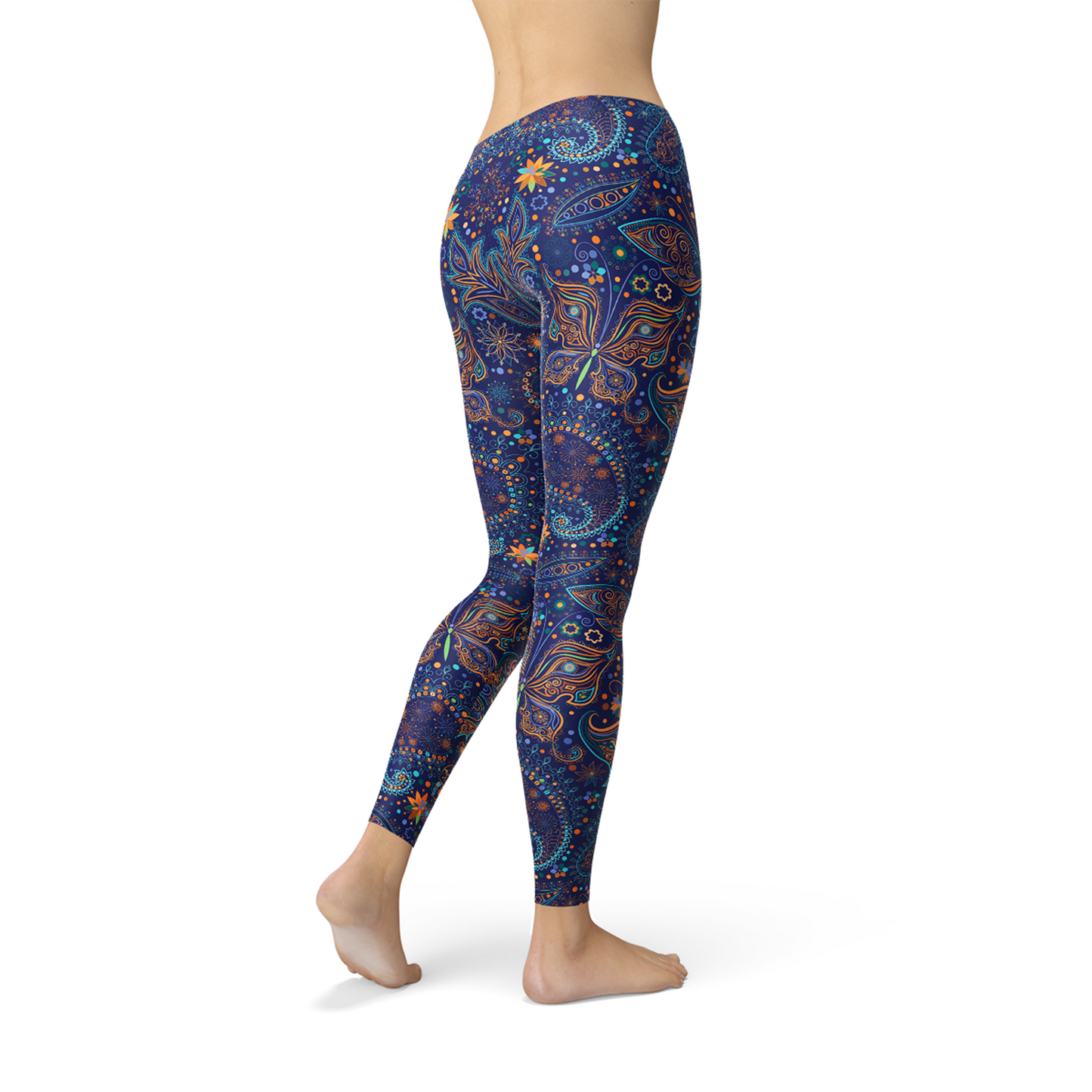 Womens Paisley Butterfly Leggings