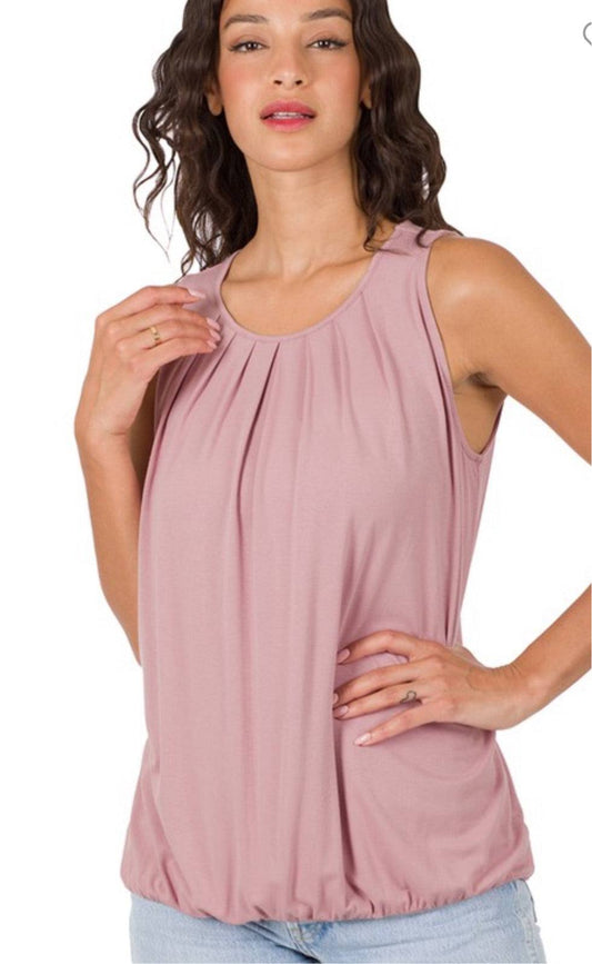 Crepe Pink Pleated Knit Top