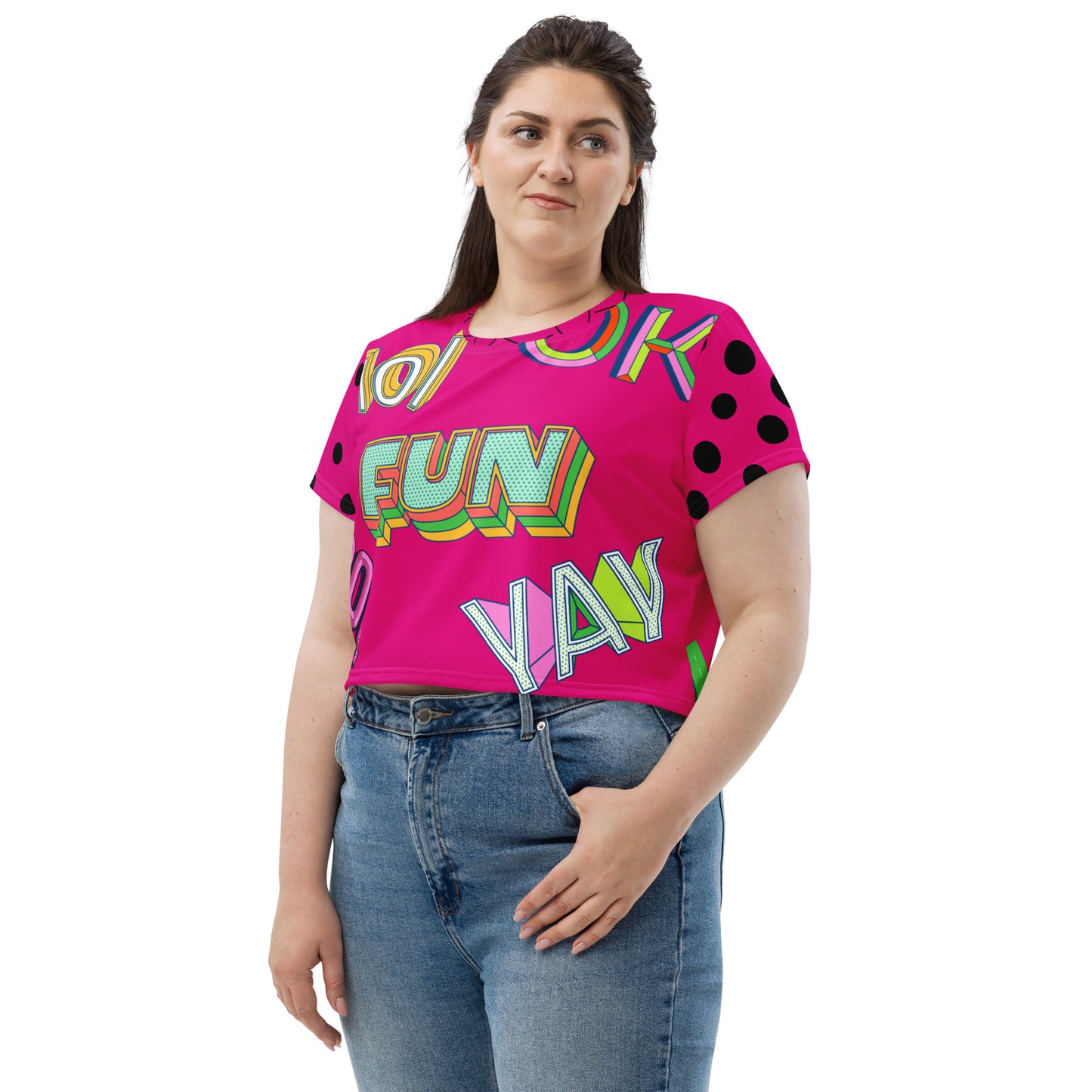 Colorful Words All-Over Print Crop Tee