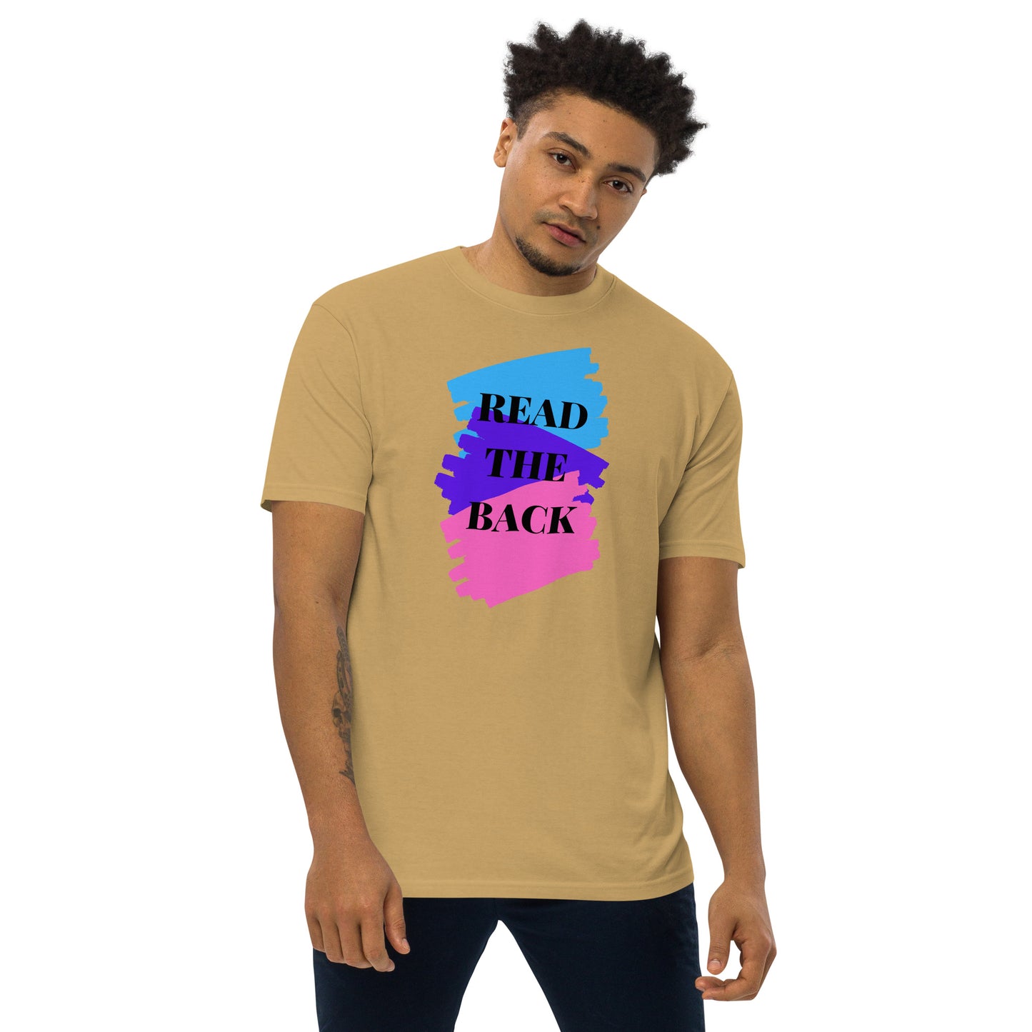 Read the Back Men’s premium heavyweight tee