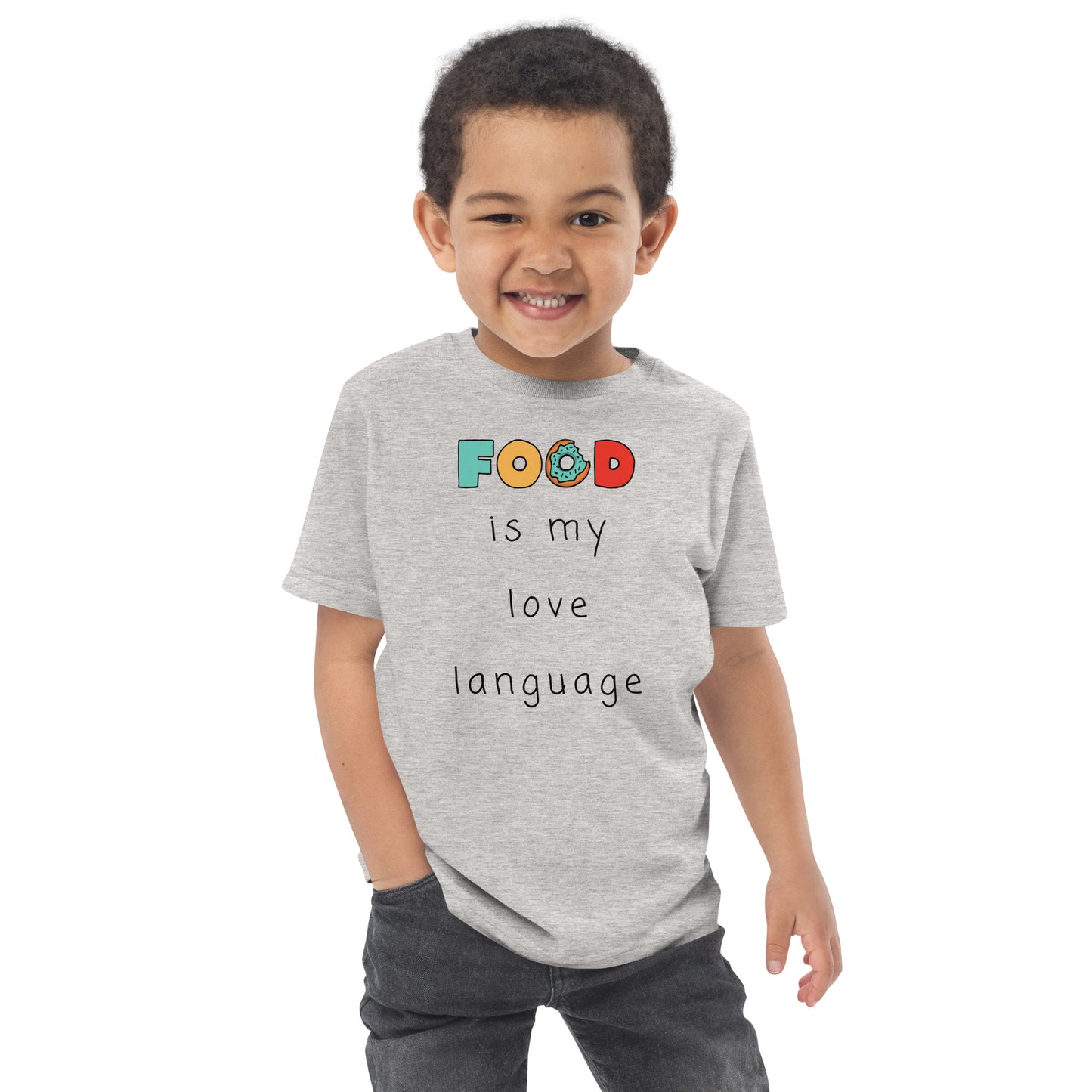 Food is my love language Toddler jersey t-shirt