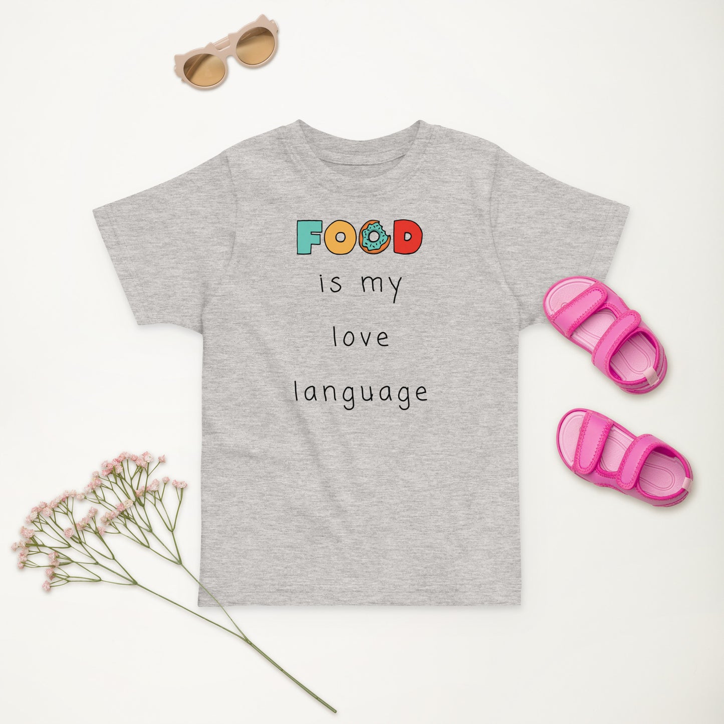 Food is my love language Toddler jersey t-shirt