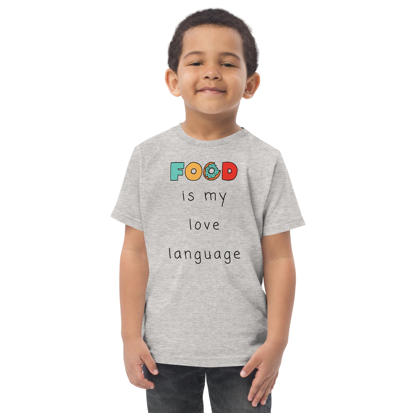 Food is my love language Toddler jersey t-shirt