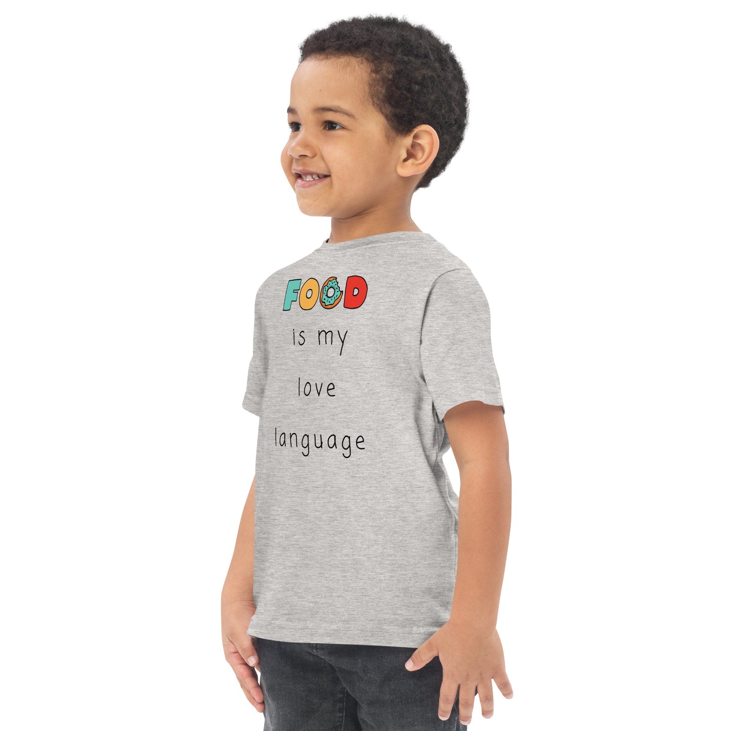 Food is my love language Toddler jersey t-shirt