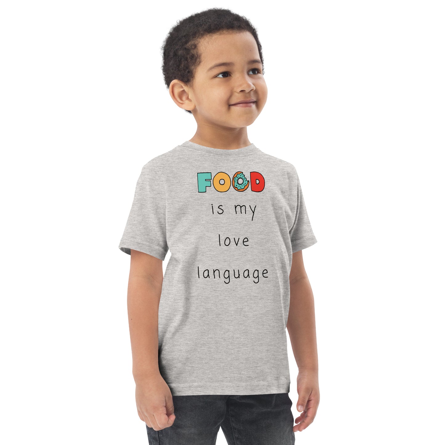 Food is my love language Toddler jersey t-shirt