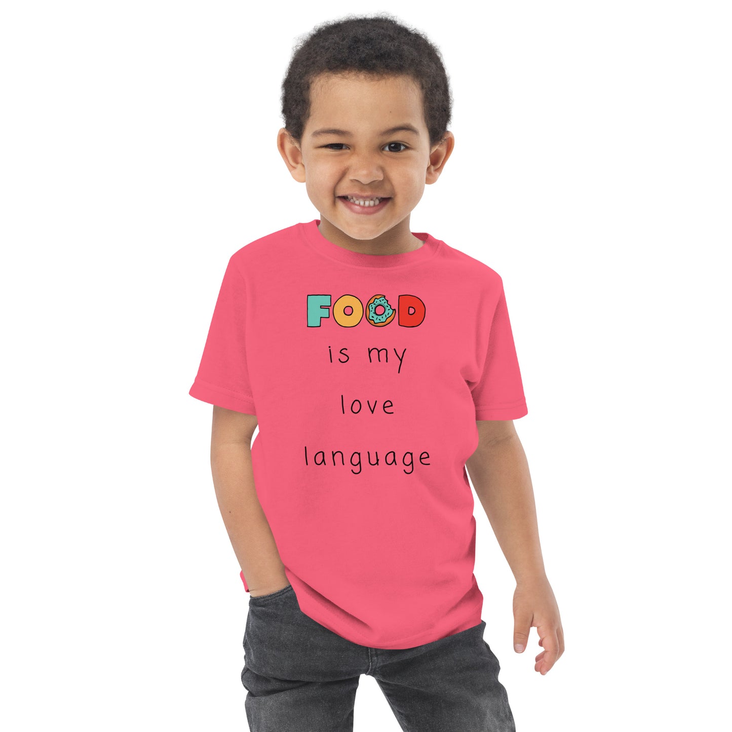 Food is my love language Toddler jersey t-shirt