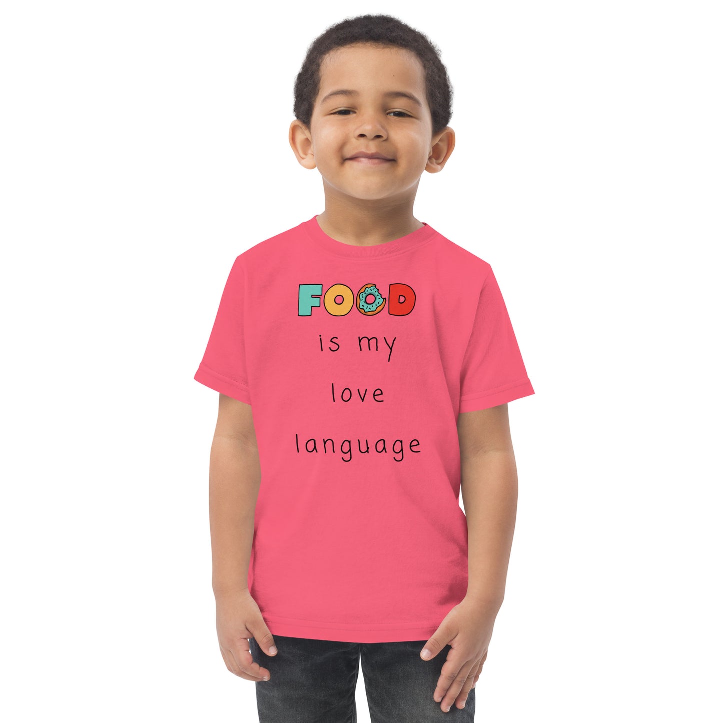 Food is my love language Toddler jersey t-shirt