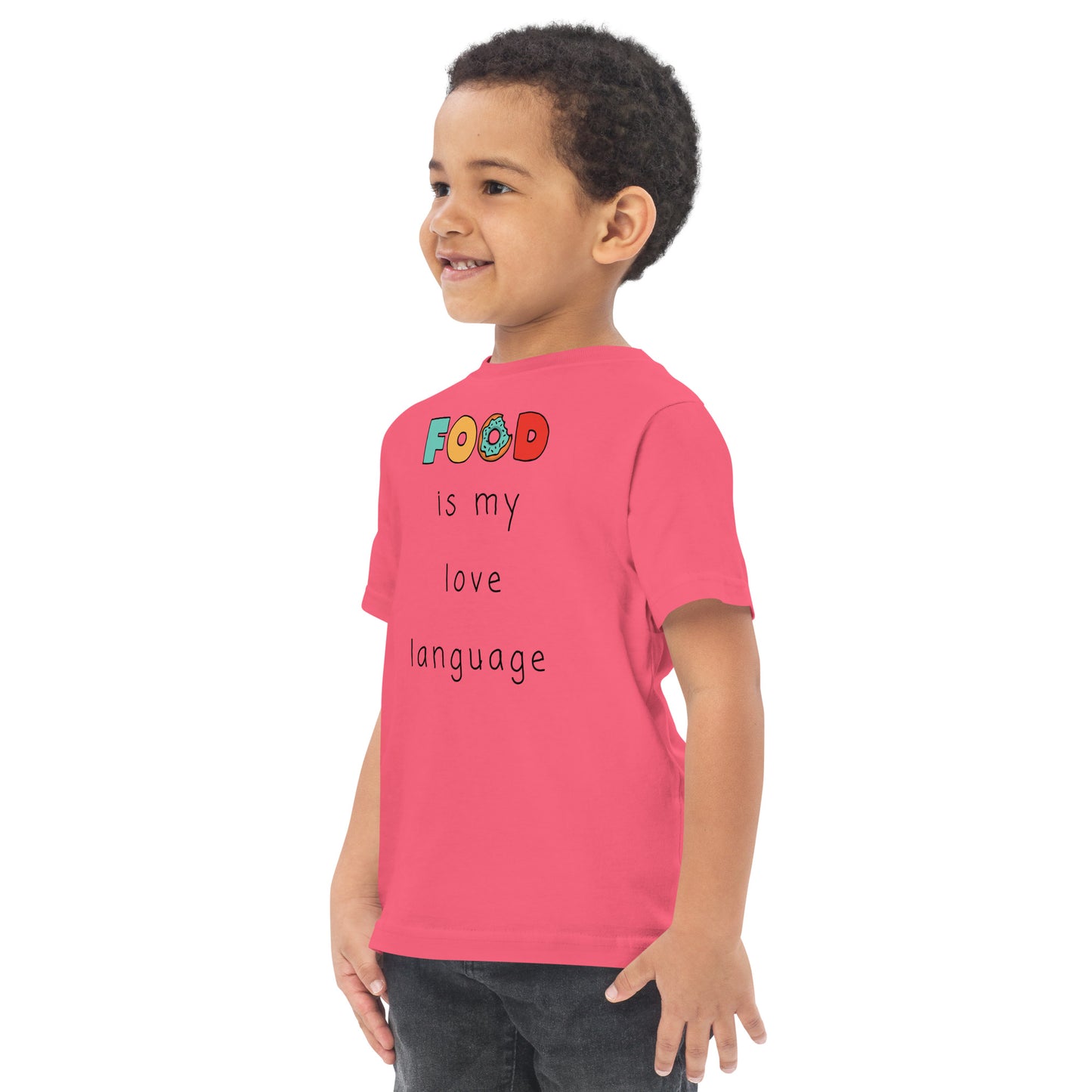 Food is my love language Toddler jersey t-shirt