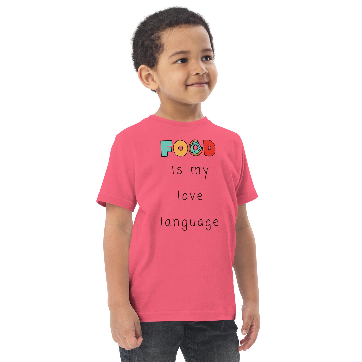 Food is my love language Toddler jersey t-shirt