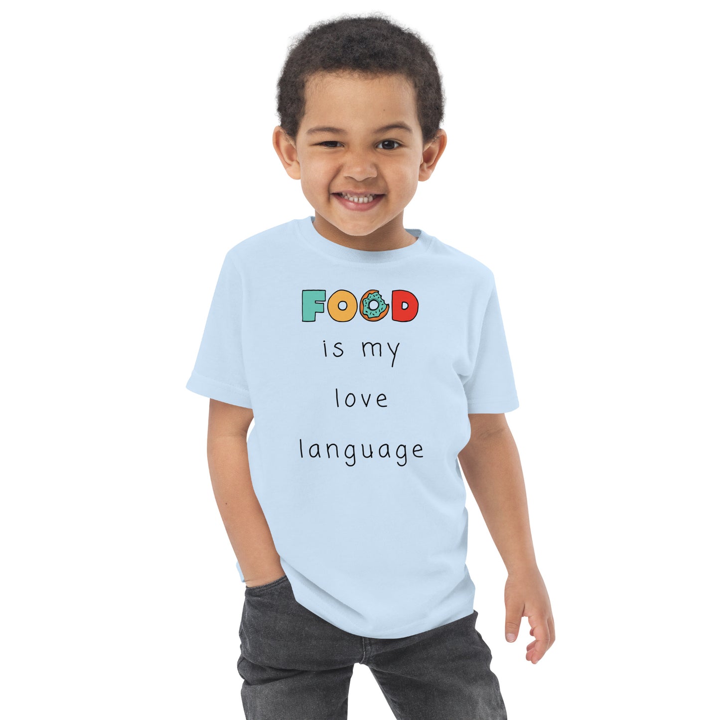 Food is my love language Toddler jersey t-shirt