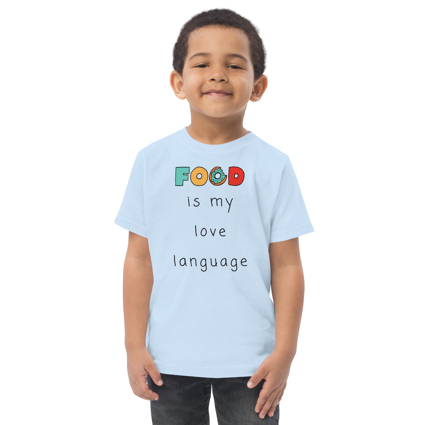 Food is my love language Toddler jersey t-shirt