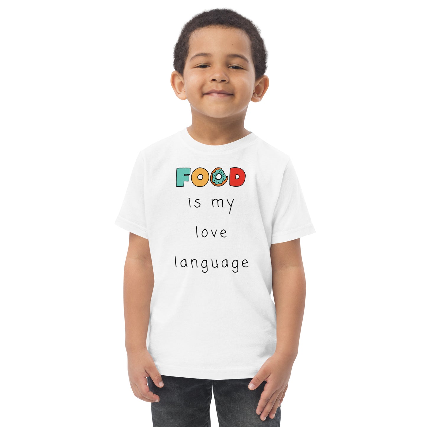 Food is my love language Toddler jersey t-shirt