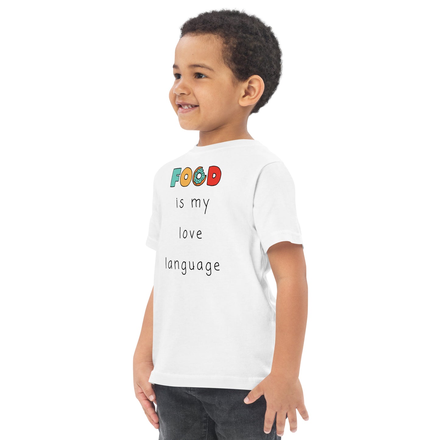 Food is my love language Toddler jersey t-shirt