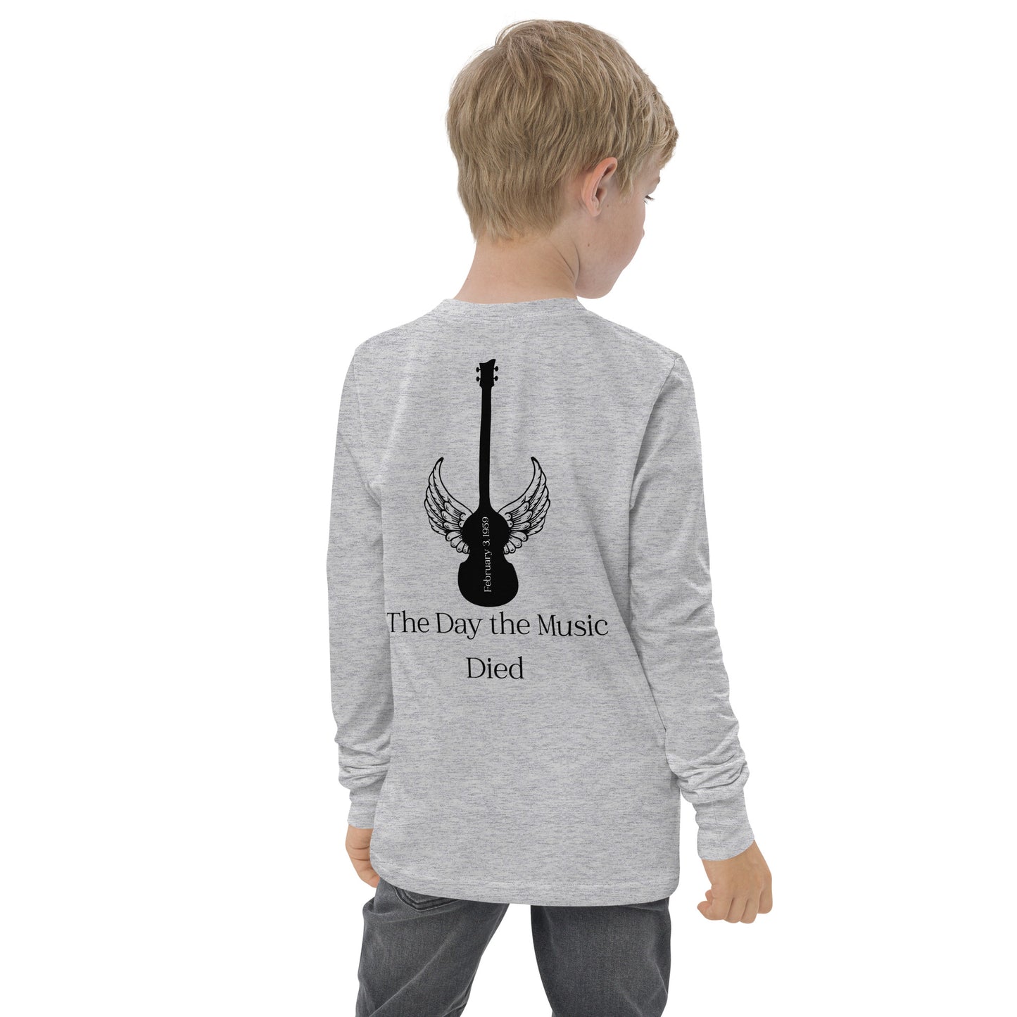 The day the music died Youth long sleeve tee