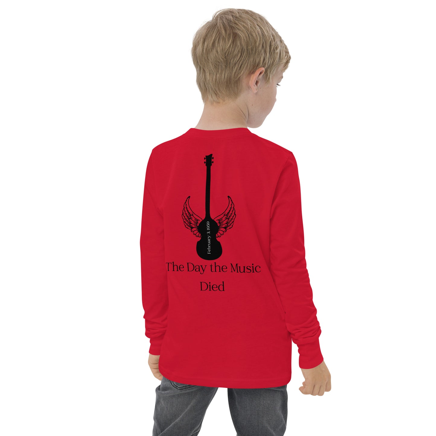 The day the music died Youth long sleeve tee