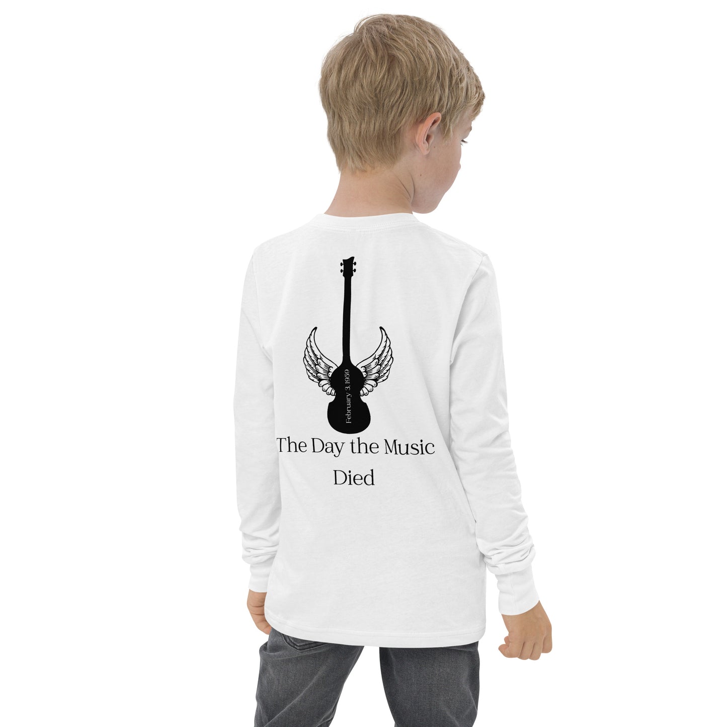 The day the music died Youth long sleeve tee